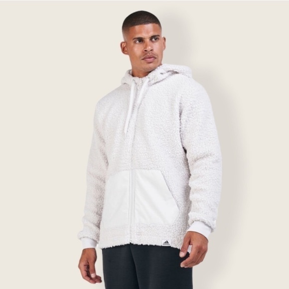 Adidas Orbit Grey Sherpa Zip Up Jacket - Picture 1 of 7